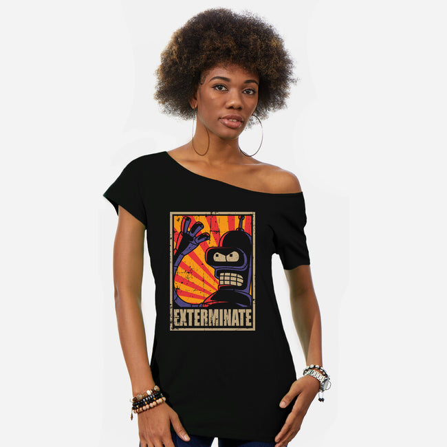 Exterminate-Womens-Off Shoulder-Tee-Xentee