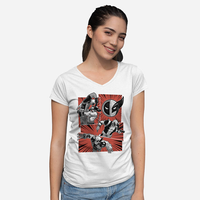 LoganPool-Womens-V-Neck-Tee-Astrobot Invention