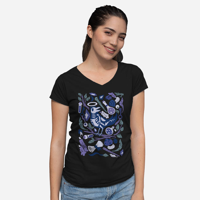 Dark Alchemist-Womens-V-Neck-Tee-FunkVampire