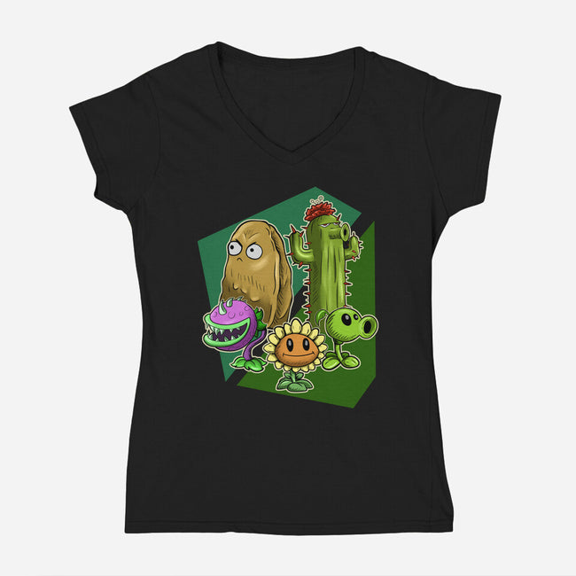 My Plant Squad-Womens-V-Neck-Tee-nickzzarto