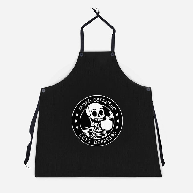 More Espresso Less Depresso-Unisex-Kitchen-Apron-tobefonseca