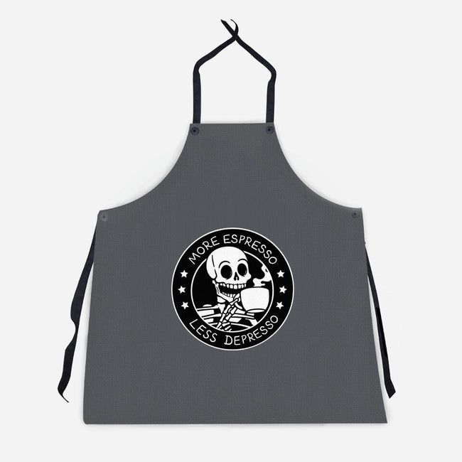 More Espresso Less Depresso-Unisex-Kitchen-Apron-tobefonseca