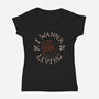 I Wanna Die Living-Womens-V-Neck-Tee-tobefonseca