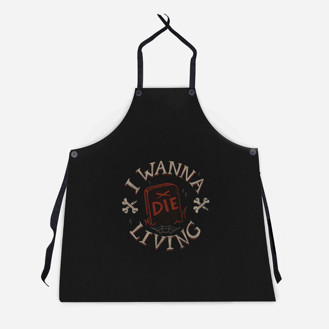 I Wanna Die Living-Unisex-Kitchen-Apron-tobefonseca