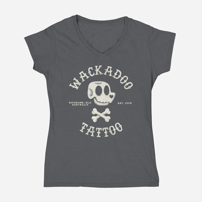 Wackadoo Tattoo-Womens-V-Neck-Tee-zachterrelldraws