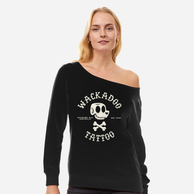 Wackadoo Tattoo-Womens-Off Shoulder-Sweatshirt-zachterrelldraws