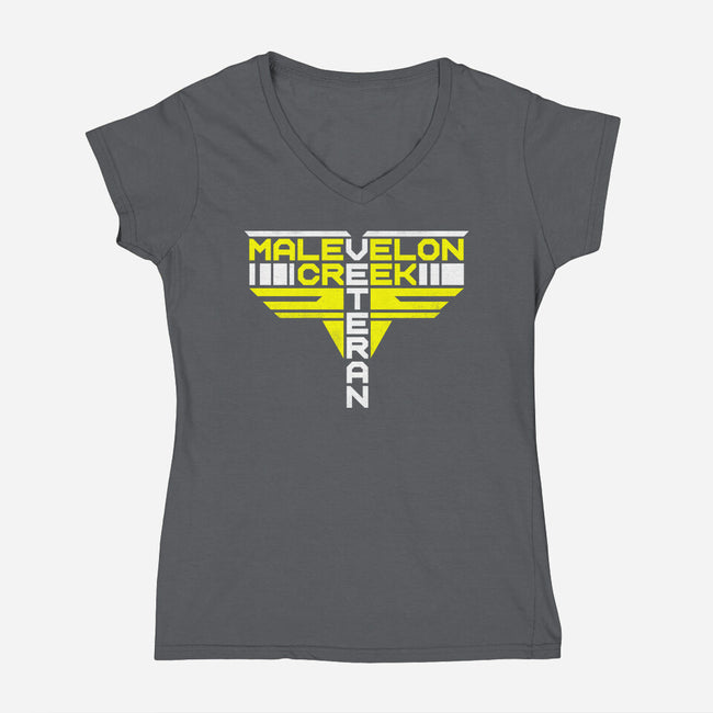 Malevelon Veteran-Womens-V-Neck-Tee-rocketman_art