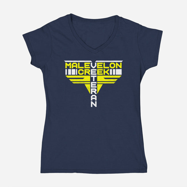 Malevelon Veteran-Womens-V-Neck-Tee-rocketman_art