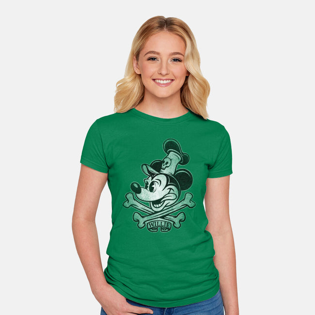 Willie Bones-Womens-Fitted-Tee-kennsing