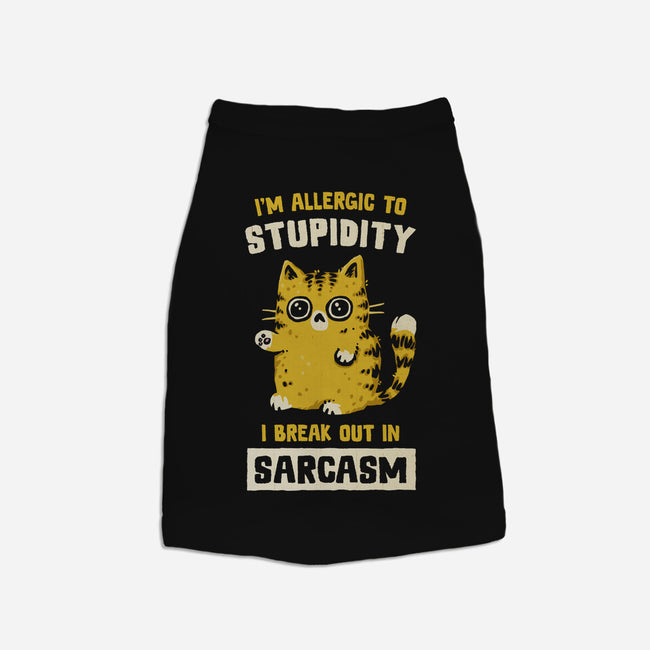 Allergic To Stupidity-Cat-Basic-Pet Tank-kg07