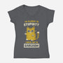 Allergic To Stupidity-Womens-V-Neck-Tee-kg07