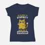 Allergic To Stupidity-Womens-V-Neck-Tee-kg07