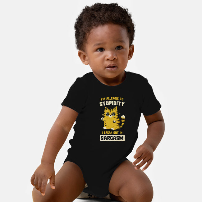 Allergic To Stupidity-Baby-Basic-Onesie-kg07