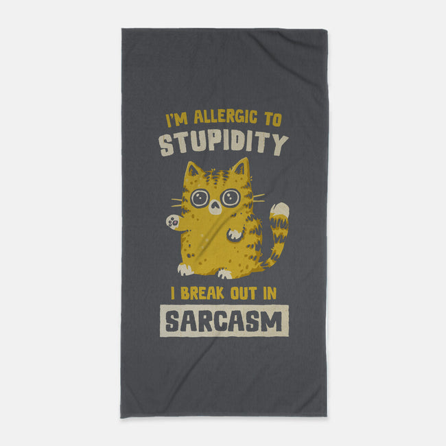 Allergic To Stupidity-None-Beach-Towel-kg07