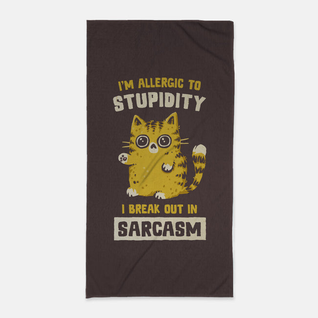 Allergic To Stupidity-None-Beach-Towel-kg07