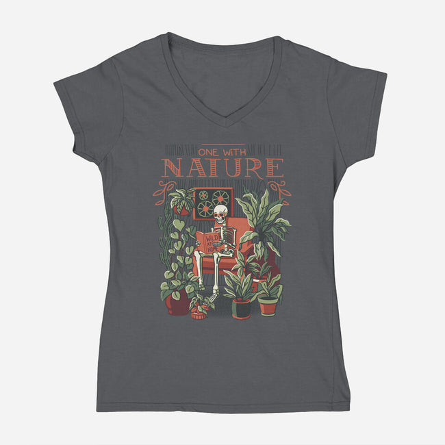 I Am One With Nature-Womens-V-Neck-Tee-tobefonseca