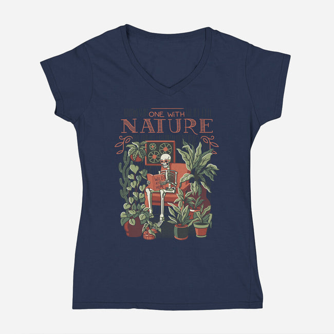 I Am One With Nature-Womens-V-Neck-Tee-tobefonseca