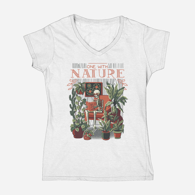 I Am One With Nature-Womens-V-Neck-Tee-tobefonseca