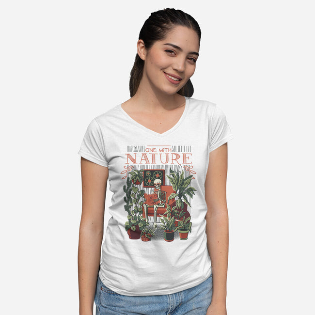 I Am One With Nature-Womens-V-Neck-Tee-tobefonseca