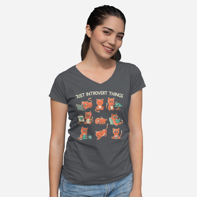 Just Introvert Things-Womens-V-Neck-Tee-koalastudio