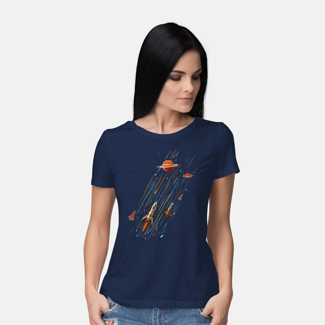 Space Travel Is Cool-Womens-Basic-Tee-kharmazero