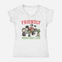 Friendly Monsters Club-Womens-V-Neck-Tee-momma_gorilla