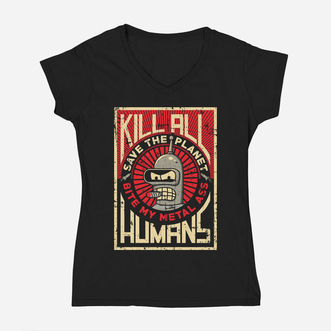 Bite My Metal-Womens-V-Neck-Tee-Xentee