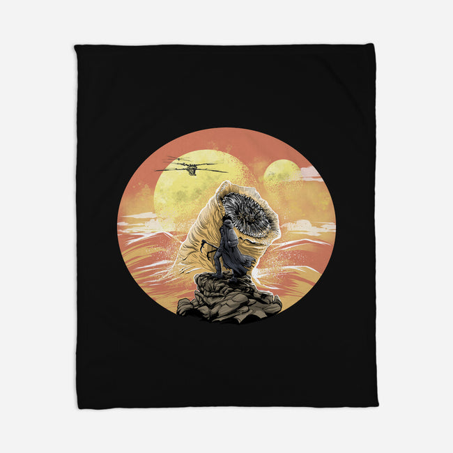 Wanderer Above The Sea Of Sand-None-Fleece-Blanket-zascanauta