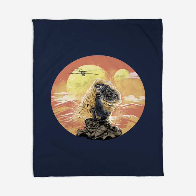 Wanderer Above The Sea Of Sand-None-Fleece-Blanket-zascanauta