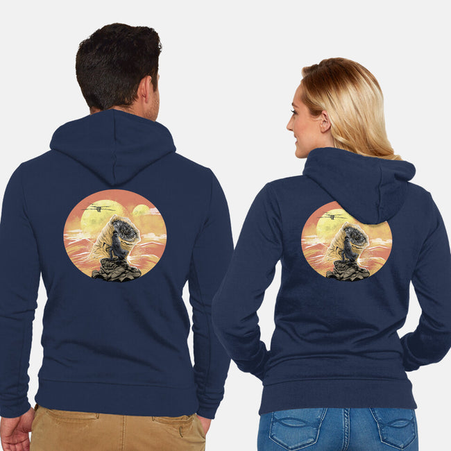 Wanderer Above The Sea Of Sand-Unisex-Zip-Up-Sweatshirt-zascanauta