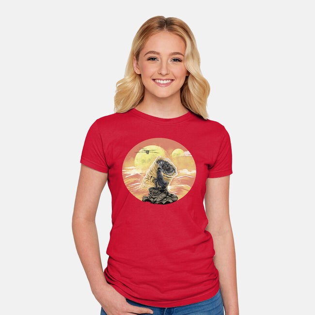 Wanderer Above The Sea Of Sand-Womens-Fitted-Tee-zascanauta