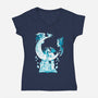 Magic Landscape Moon-Womens-V-Neck-Tee-Vallina84