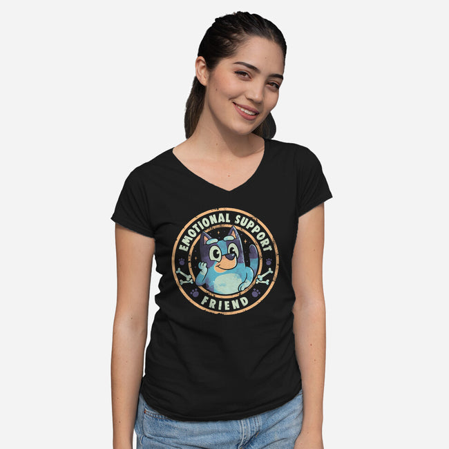 Emotional Support Friend-Womens-V-Neck-Tee-Arigatees