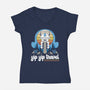 Yip Yip Travel-Womens-V-Neck-Tee-Logozaste