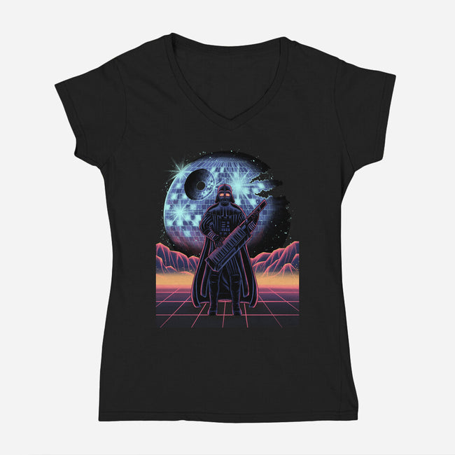 Synth Lord-Womens-V-Neck-Tee-rmatix