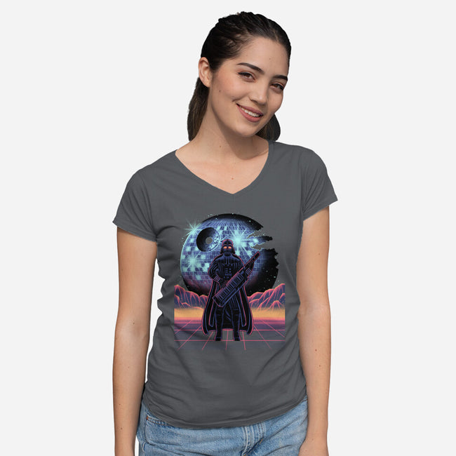 Synth Lord-Womens-V-Neck-Tee-rmatix