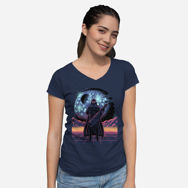 Synth Lord-Womens-V-Neck-Tee-rmatix