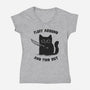 Fluff Around And Find Out-Womens-V-Neck-Tee-kg07