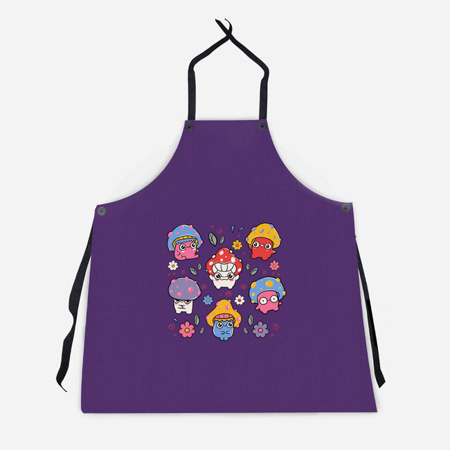 Cute But Psychedelic Mushrooms-Unisex-Kitchen-Apron-tobefonseca