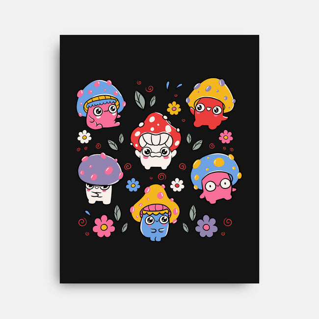 Cute But Psychedelic Mushrooms-None-Stretched-Canvas-tobefonseca