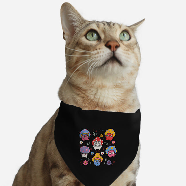 Cute But Psychedelic Mushrooms-Cat-Adjustable-Pet Collar-tobefonseca