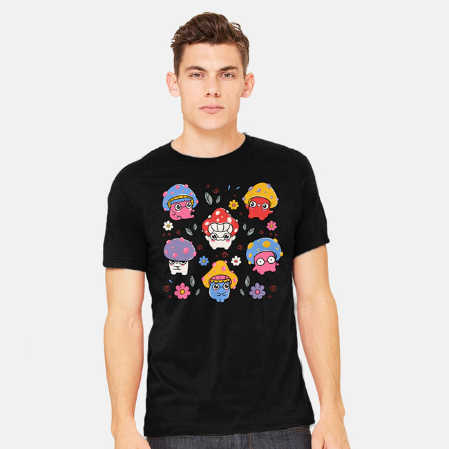 Cute But Psychedelic Mushrooms-Mens-Heavyweight-Tee-tobefonseca