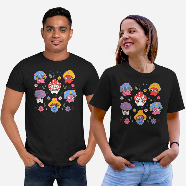 Cute But Psychedelic Mushrooms-Unisex-Basic-Tee-tobefonseca