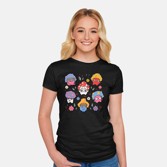 Cute But Psychedelic Mushrooms-Womens-Fitted-Tee-tobefonseca