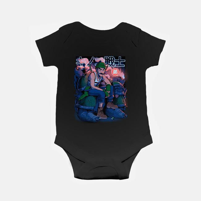 Green Mushroom Brother-Baby-Basic-Onesie-Bruno Mota