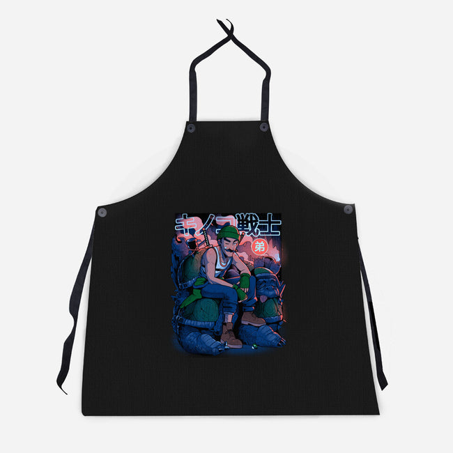 Green Mushroom Brother-Unisex-Kitchen-Apron-Bruno Mota