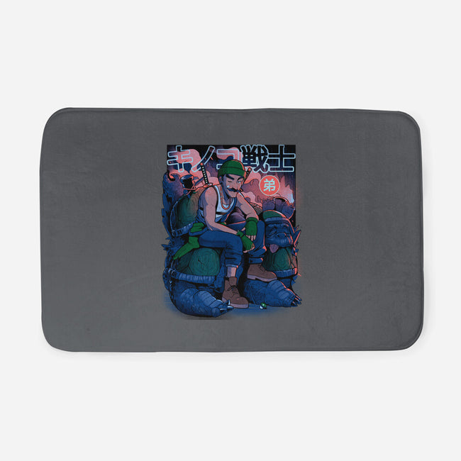 Green Mushroom Brother-None-Memory Foam-Bath Mat-Bruno Mota