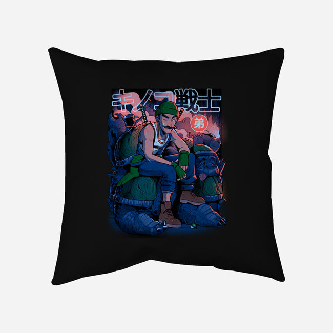 Green Mushroom Brother-None-Removable Cover-Throw Pillow-Bruno Mota