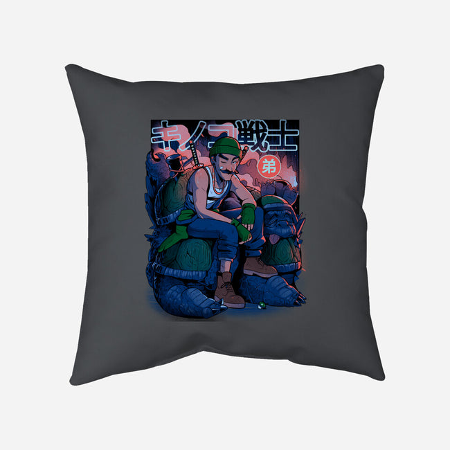 Green Mushroom Brother-None-Removable Cover-Throw Pillow-Bruno Mota