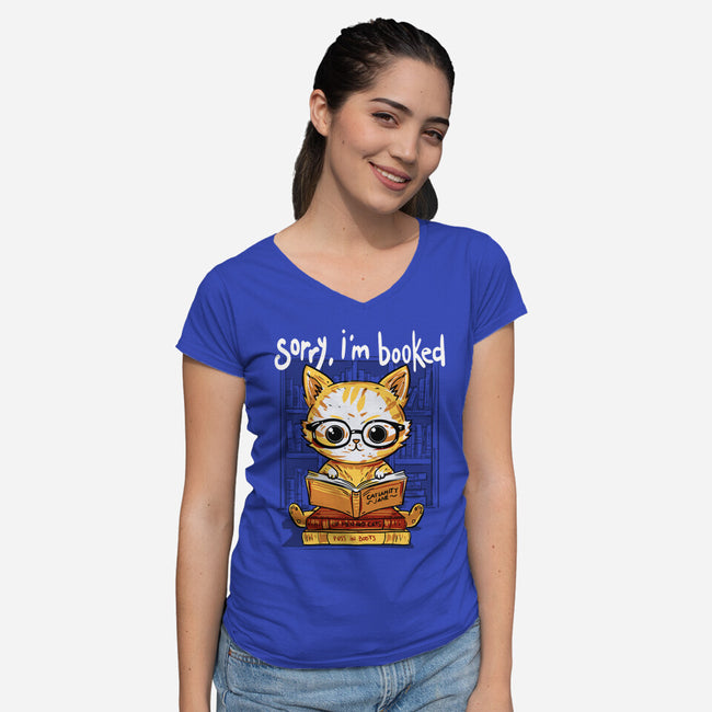 Sorry I'm Booked-Womens-V-Neck-Tee-kharmazero